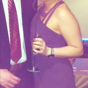 BCBGeneration Purple One Shoulder Cocktail Dress